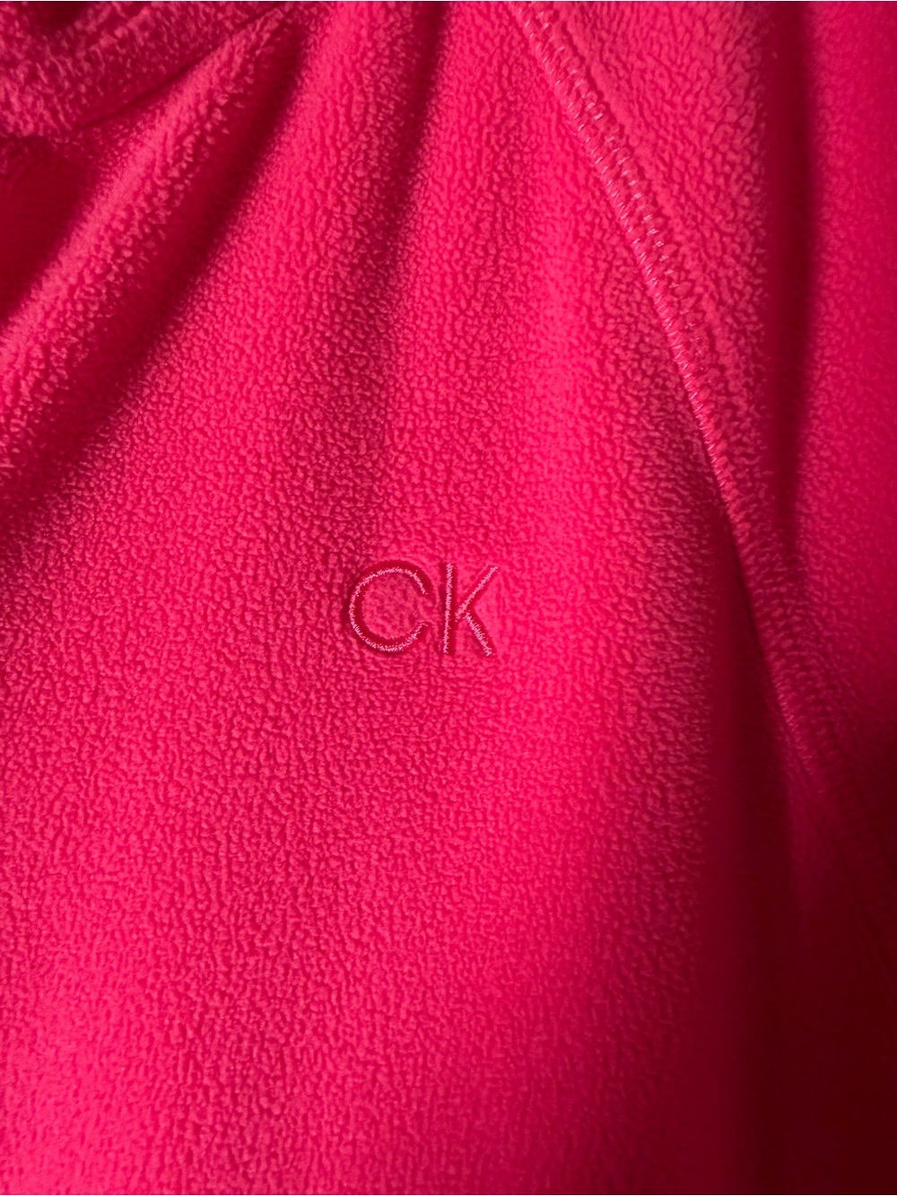 Calvin Klein Hot Pink Fleece Zip-Up Hoodie Jacket XL - Picture 3 of 5